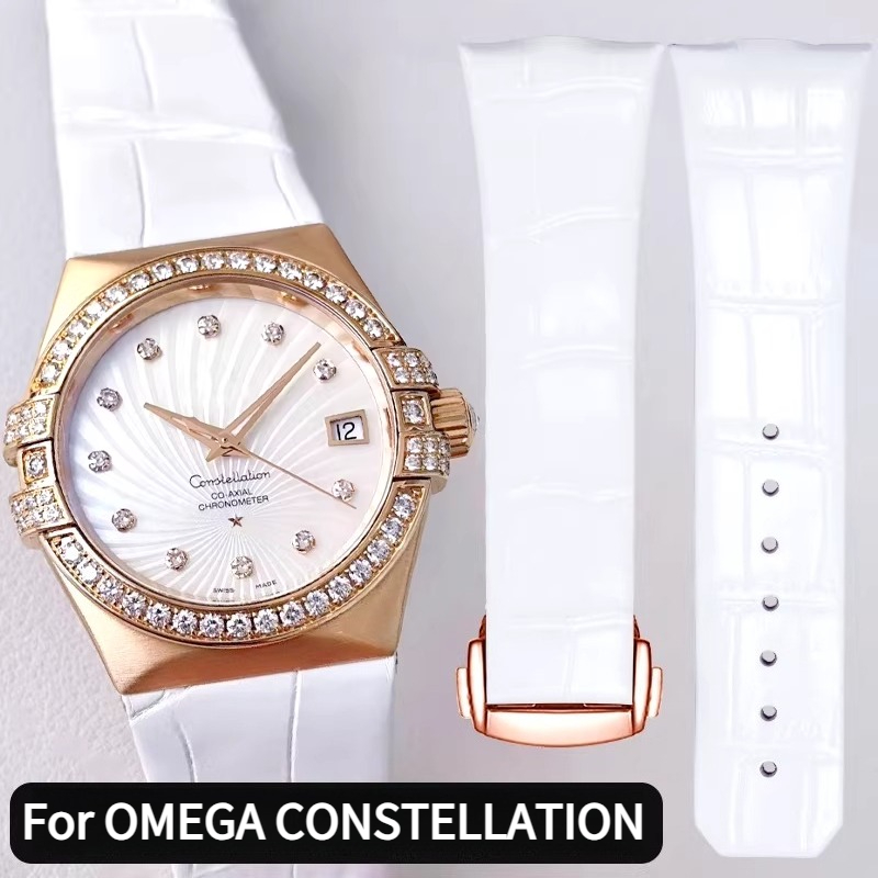 Omega Watch Constellation - Изогнутый кожаный ремешок для часов для