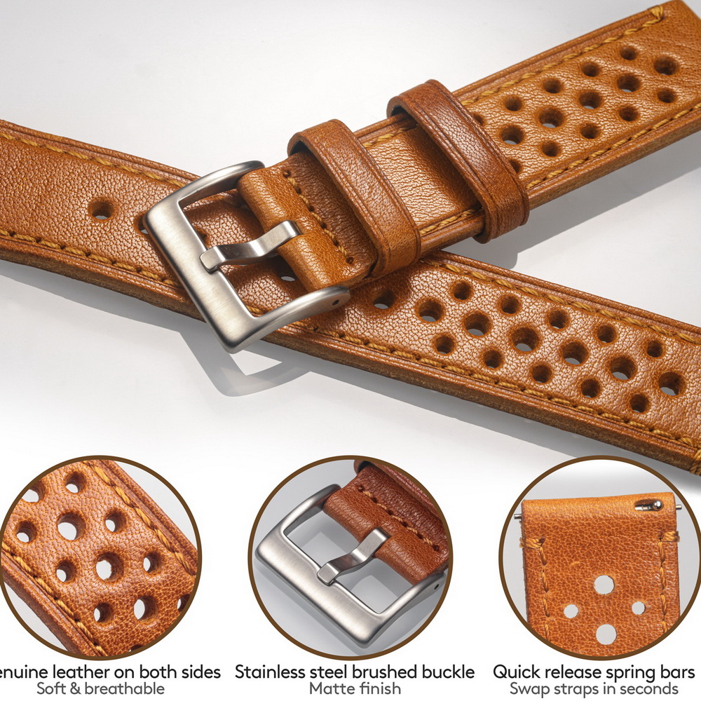 Ремешок для часов Hemsut из во – обзор и цена Leather Strap Quick Release