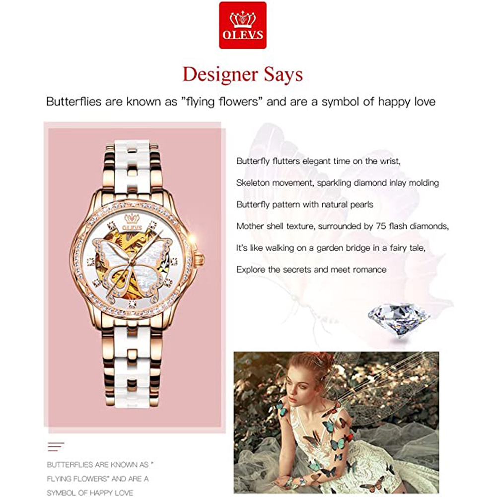 Женские Автоматические часы-ск – обзор и цена Butterfly Clasp Deployant